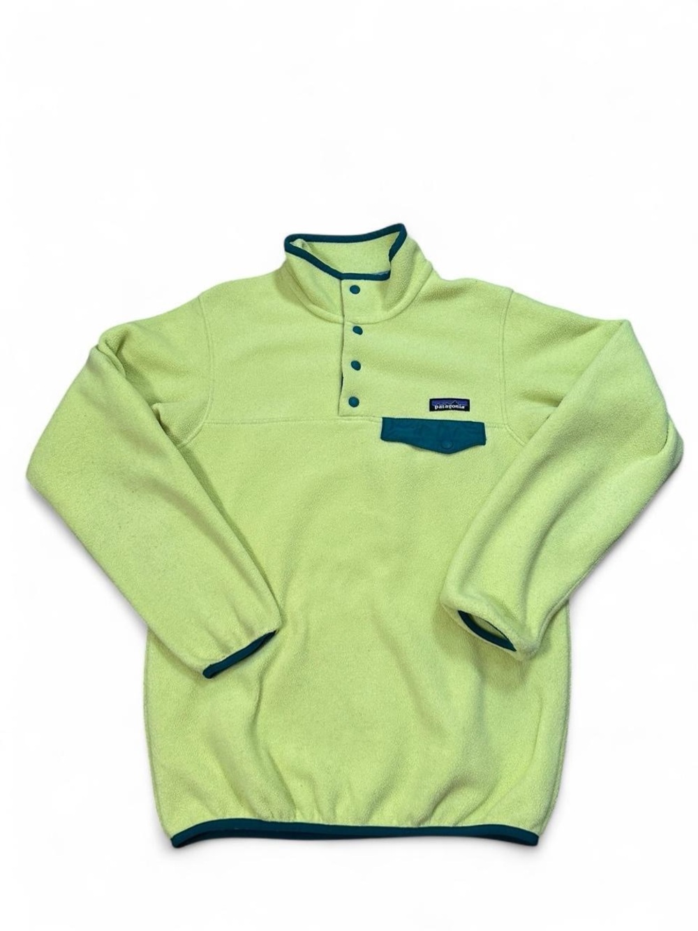 Patagonia Women’s Synchilla Neon Yellow Snap-T Fleece Jacket Size XS